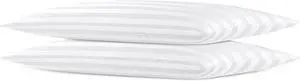 Thin Flat Soft Low Pillows King Size Set of 2 Down Alternative Filled Bed Pillows for Side Back and Stomach Sleepers 20x36