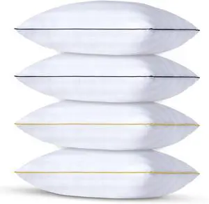 Bed Pillows for Sleeping - Standard/Queen Size Set of 4 Luxury Hotel Quality Pillows for Side Back and Stomach Sleepers Breathable Fluffy Pillow Soft Bed Pillows (4pcs Standard)
