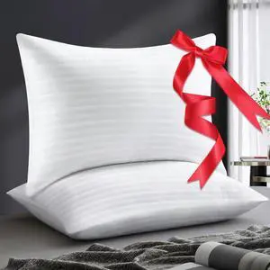 Pillows Queen Size Set of 2 Hotel Down Alternative Bed Pillow for Sleeping Queen Pillows 2 Pack for Back Stomach or Side Sleepers Fluffy Supportive Queen Size Pilows Machine Washable