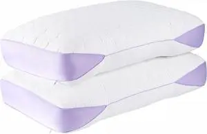 Adjustable Bed Pillows Queen Size Set of 2 Pack with Zipper Supportive Breathable Cooling Hotel Luxury Down Alternative Gusseted Pillow for Side Stomach or Back Sleepers