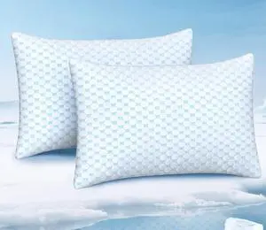 Cooling Pillow for Sleeping Shredded Memory Foam Pillows King Size Set of 2 Double Sided Cooling Bed Pillows for Hot Sleepers Side Back and Stomach Sleepers