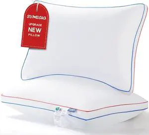 Pillows Queen Size Set of 2 Fluffy Bed Pillows for Sleeping Queen Pillows 2 Pack with Hotel Quality Medium Firm and Supportive Down Alternative Pillow for Side and Back Sleeper 20 x 30