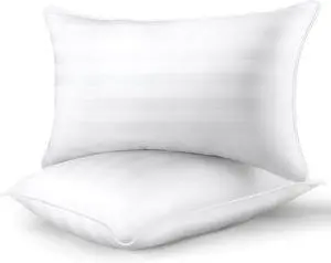 Pillows Queen Size Set of 2 - Luxury Hotel Bed Pillows for Sleeping Supportive Side Sleeper Pillow for Neck and Shoulder Pain Relief Down Alternative Fill for Back Stomach Sleepers