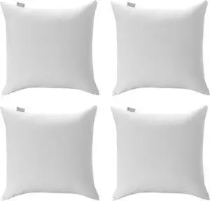 24x24 Throw Pillow Inserts Set of 4 Premium Polyester Fiber Fill Square Sham Stuffer Cushion for Sofa Bed Couch and Chair Machine Washable White 4 Count