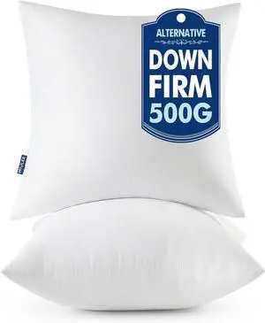 Throw Pillows Inserts Pack of 2 18x18 Inch 100% Virgin Fiber Filling Bed Couch Pillows