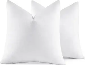 26x26 Euro Pillow Inserts Set of 2 Down Feather Throw Pillows for Couch Sofa Bed Decorative Fluffy Throw Pillow Inserts Cotton Fabric White