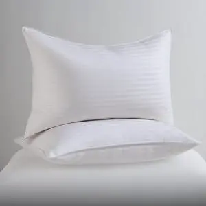 Bed Pillows for Sleeping - Down Alternative Sleep Pillows Queen Size Set of 2-100% Cotton Pillow with Polyester Fiber Filling - Soft and Fluffy Pillow 20 x 28 Inches