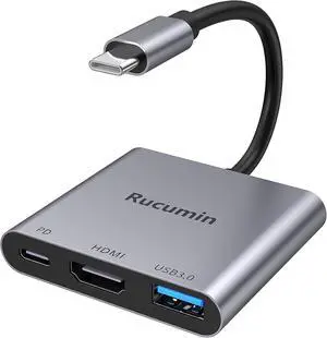 USB C to HDMI Adapter Type-C to 4K HDMI Adapter with 100W PD & USB 3.0 Port Digital AV Multiport Adapter for MacBook Pro/air iPad Pro/air iPhone 15Pro/16 Switch Tablets and More USB-C Devices.