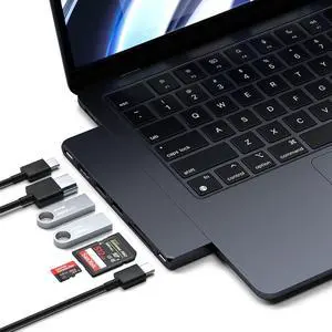 7 in 1 USB C Hub Multiport Adapter Pro Slim USB C Dongle 100W Charging 4K HDMI USB 4 USB 3.2 Gen 2 SD/Micro Card Reader for Mac MacBook Air/Pro M4/M3/M2/M1 - Midnight
