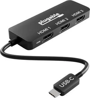 USB C to HDMI Multi Monitor Adapter | Triple 4K60 Displays | Driverless MST Hub for Windows Chrome OS USB-C Thunderbolt USB4 Laptops | Multi HDMI Ports HDR & HDCP Compliant (USBC-MSTH3)