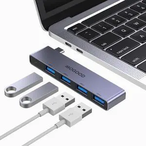 USB C to USB Hub 4 Ports USB C to USB Hub Multiport Adapter USB C Splitter with USB 3.0 Port USB Type C Docking Station for MacBook Pro/Air2020/2019 Surface Pro and More