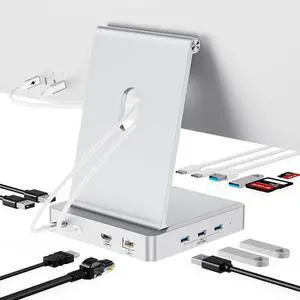 13-Port USB C Hub for iMac 24 inch 2021/2023/2024 iMac Accessories for iMac M1/M3/M4 iMac USB Hub with 5 USB-A & 2 USB-C 3.0 Ports 4K@60Hz HDMI 1Gbps Ethernet SD/TF M.2 NVME SSD (Not Included)
