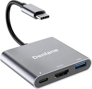 USB C to HDMI Adapter 4K@60Hz USBC Digital AV Multiport Adapter with USB 3.0 & 100W Fast Charging Type C to HDMI Converter for iPad/Mac/MacBook USB-C Laptop Hub for //...