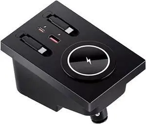 USB Hub Wireless Charger for Volvo xc60 xc90 s90 v90 s60 v60 Retractable Hub Docking Station with Fast Charging Cable Multi Port Accessories Docking Station of Center Console (tuozhanwu-A)