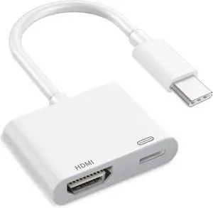 USB-C to HDMI Adapter 4K@120Hz for iPhone 15 16 to TV MFi Certified Type-C to HDMI 2.1 Cord Dongle with 100W Fast Charging Port for MacBook Pro/Air iPad Pro iMac Galaxy S25/S24 and More