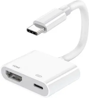 [MFi Certified] USB C to HDMI Adapter for iPhone 16 15 to TV USB-C Digital AV Adapter 4K Sync Screen Connector Cable with Fast Charging Plug & Play for iPhone 15/16 Pro/Max MacBook Pro/Air iPad Pro