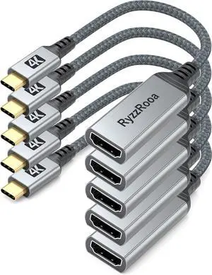USB C to HDMI Adapter 5 Pack 4K USB Type-C to HDMI Adapter [Thunderbolt 3/4 Compatible] for iPhone 16/15 Series MacBook Pro/Air iPadPro S24/23 Series  XPS Surface and More