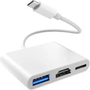 USB-C Digital AV Multiport Adapter USB C to HDMI Adapter for iPhone 15/16 to TV with 100W Fast Charging 4K60Hz HDMI &USB3.1 Compatible for Iphone15/16 MacBook Pro Ipad Pro