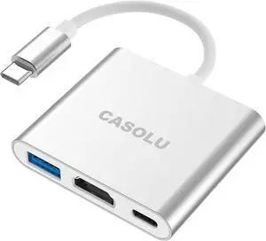 USB-C to HDMI Adapter 4K USB Hub with 100W PD Charging USB-A 3.0 Port Multiport Adapter for MacBook Chromebook iPad Surface TV Monitor and More