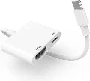 USB-C to HDMI Adapter 4K@60Hz USB 3.1 Type C Digital AV HDMI Adapter Cord Compatible with iPhone 16/16 Plus/16 Pro/16 Pro Max/15/15 Plus/15 Pro/15 Pro Max Galaxy S25 S24 S23 Pixel 9 8 7 iPad Pro