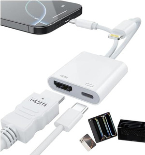 Câble Adaptateur Lightning Vers HDMI Certifié MFi Pour IPhone - 2m, 1080P, Plug And Play Pour TV, Projecteur, Moniteur