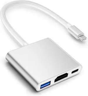 USB C to HDMI Adapter 4K HDMI to USB-C Adapter with 100W PD and USBA 3.0 Port USBC Hub Multiport Adapter Compatible with MacBook Pro/Air iPad Pro/Air  XPS iPhone 15 Pro/Max Android and More