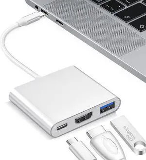USB C to HDMI Adapter Multiport Hub USB 3.0 Port and 100W Type C Charging Port with 4K HDMI Plug & Play Type-C Adapter for MacBook MacBook Pro iPhone 15 Pro Air iPad Pro