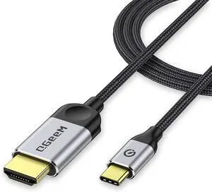 USB C to HDMI Cable Adapter 6FT 4K USB Type C to HDMI Thunderbolt 3/4 Compatible for iPhone 16 Galaxy MacBook Pro/air IPad pro Surface  XPS HP Thinkpad Pixelbook and More-Matte gray