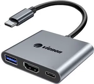 USB C to HDMI Multiport Adapter USB C Hub with 4k HDMI+ USB 3.0 5Gbps + 100W PD Fast Charging Port USB Type C to HDMI Converter for MacBook iPad pro Chromebook and More
