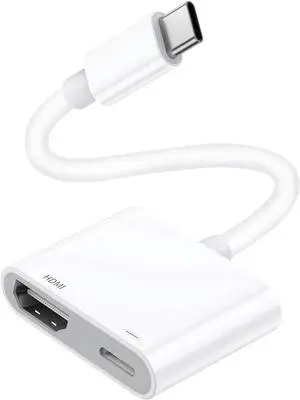 [ MFi Certified] USB C to HDMI Adapter for iPhone 16 15 to TV USB-C Digital AV Adapter 4K Sync Screen Cable with Fast Charging Port Plug & Play for iPhone 15 16 iPad on HDTV/Projector/Monitor