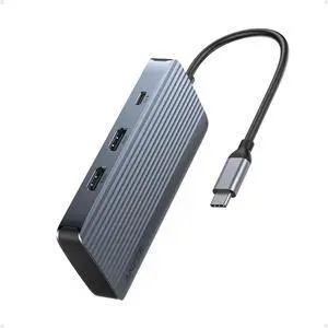 7-in-1 USB-C Hub Dual Monitor USB C Docking Station Dual HDMI Display 85W Max Output 10Gbps Data Transfers for  XPS ThinkPad T14 Gen2 and More