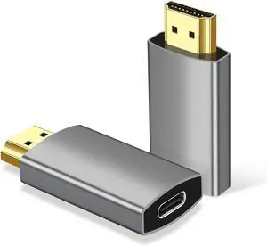 USB C Female to HDMI Male Adapter 4K@60Hz Uni-Directional USB Type C Source to HDMI 2.0 Display Converter Thunderbolt 3/4 to HDMI for Mac-Book Pro/Air Galaxy Surface i-Phone 16 Series - 1 Pack