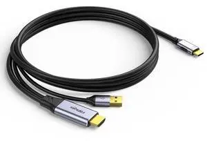 HDMI to USB C Adapter Cable 3.3ft 4K60Hz Unidirectional HDMI System to Type C Monitor for hdmi Source (Laptop PC Steam Deck Dock PS4/5 Xbox) to Display on USBC Xreal Air Nreal Portable Monitor