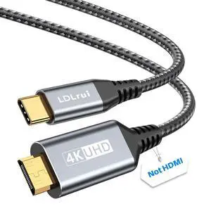 4K USB C to Mini HDMI Cable 3.3FT Supports 4K@60Hz 2K@120Hz High Speed Type-C to Mini HDMI Uni-Directional Cord for Steam Deck ROG Ally Laptop MacBook KYY ARZOPA MNN Portable Monitor