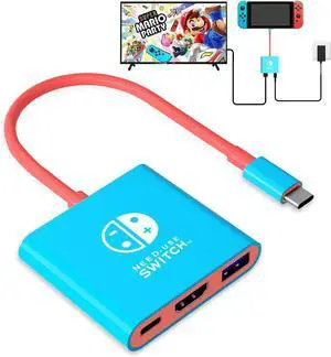 Switch Dock for Nintendo Switch Tv Adapter Portable Switch Docking Station Switch TV Adapter Compatible Steam Deck/Switch OLED USB C to HDMI Adapters Support 4K/1080P Switch TV Dock Mode