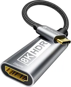 USB-C to HDMI 2.1 Adapter 8K@60Hz Type C to HDMI Converter 4K@144Hz [Thunderbolt 3/4 Compatible] - Supports 48Gbps Adapter HDMI for MacBook Pro/Air iPad Other USB-C Laptops
