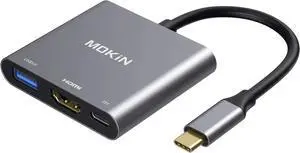 USB C to HDMI Adapter USB-C Digital AV Multiport Adapter to 4K HDMI USBC 3.0 and 100W PD Charging Type C Hub Dongle for MacBook Pro/air iPhone 15/16