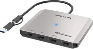USB C to Quad HDMI 4K Adapter Universal USB A to HDMI Docking Dual Triple Display Station for Windows Mac M1/M2/M3/M4 Thunderbolt USB-C Laptops