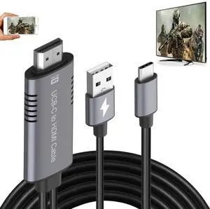 HDMI Adapter USB Type C Cable MHL 4K HD Video Digital Converter Cord Mirror Charging for iMac MacBook Laptop LG G8  Note 20 10 Galaxy S21 S22 S23 S24 S25 Android Phone to Monitor Projector TV
