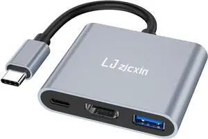 USB C to HDMI Adapter Type C to 4K HDMI Adapter with 100W PD & USB 3.0 Port Multiport Digital AV Converter for MacBook Pro/air iPad Pro/air iPhone 15 Tablets Switch and More USB-C Devices