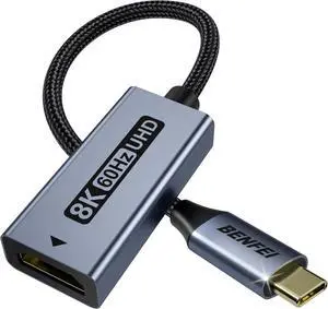 USB C to HDMI 2.1 Adapter (8K@60Hz 4K@240Hz Aluminum Shell Nylon Braided) Compatible with iPhone 15/16 Pro/Max MacBook Pro/Air 2023 iPad Pro Surface Book 2 More