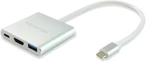 USB C to HDMI Adapter Type-c 3 in 1 hub to 4K HDMI USB3.0 & 100W PD for USB Drives Reading & Multimedia Projection Compatible for MacBook iPad Tablets & Other USB-C Devices