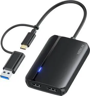 USB 3.0 to Dual HDMI Adapter for Dual Monitors USB C to HDMI Adapter for Mac Windows 4K Dual HDMI Adapter Compatible with M1/M2 Mac Windows ChromeOS Android