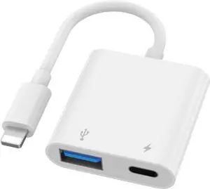 USB Camera Adapter for iPhone Lightning to Camera Adapter OTG with Charging Port Supports USB Flash Drive Card Reader Mouse