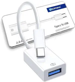 USB C to USB 3.0 Adapter USB Type C Male to USB Female OTG Cable Adapter Compatible with Camera Card Reader Laptops Tablets Phones Ipad MacBook Galaxy S23/24/25 iPhone 16/15 Full Model
