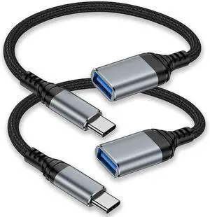 USB C to USB Adapter - 5Gbps [2 Pack] USC 3.0 OTG Adapter for Android - USBC Male to USB Female Adapter Type C OTG Cable Converter Support Camera Card Reader USB Flash Drive External/MIDI Keyboard