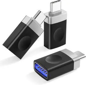 USB C to USB Adapter 3Pack Type C Male to USBA 3.0 Female Connector Thunderbolt 4 OTG Converter for iPhone 16 16e 15 Max Mac Pro iPad 10 Air 5 Mini Gen Surface Go Galaxy S25 S24 Tab S10 17