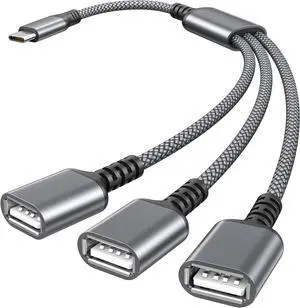 USB C to 3 USB Adapter 1FT USBC Male to 3-Port USBA OTG Splitter Thunderbolt 4 Type C to Multiple Y Cable Converter for MacBook Pro  iPhone 17 16 15  S25 PS5 Mac Flash Drive