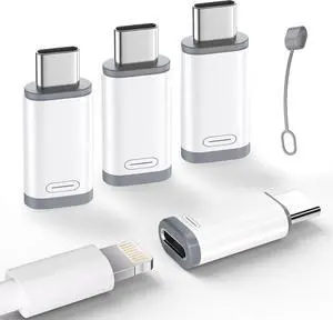Lightning to USB C Adapter-Lightning Female to Type C Male Phone Charge Converter Charging Adapter for iPhone 15/16 Pro/16 Pro Max/Plus  S24 iPad Air Fast Charging&Data Transfer -NO Audio