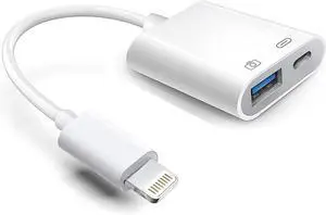 Lightning to USB Camera Adapter with Charging Port  MFi Certified OTG Dongle for iPhone 14 13 12 11 X XS XR 8 iPad to USB Flash Drive Card Reader Keyboard Mouse Piano